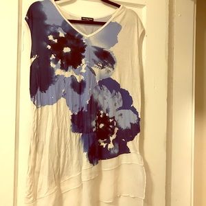 Flowing Summer top : 2 fabrics!